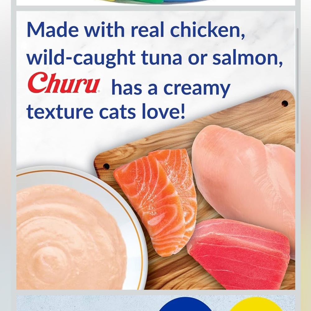 Ina Churu Cat Treat Tubes - Yellow, Blue, Pink, Green, Gold - Picture 2 of 6